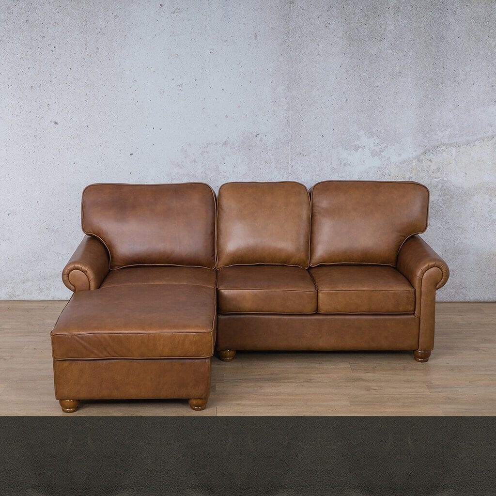 Salisbury Leather Sofa Chaise Sectional - LHF Leather Sectional Leather Gallery Czar Anthracite