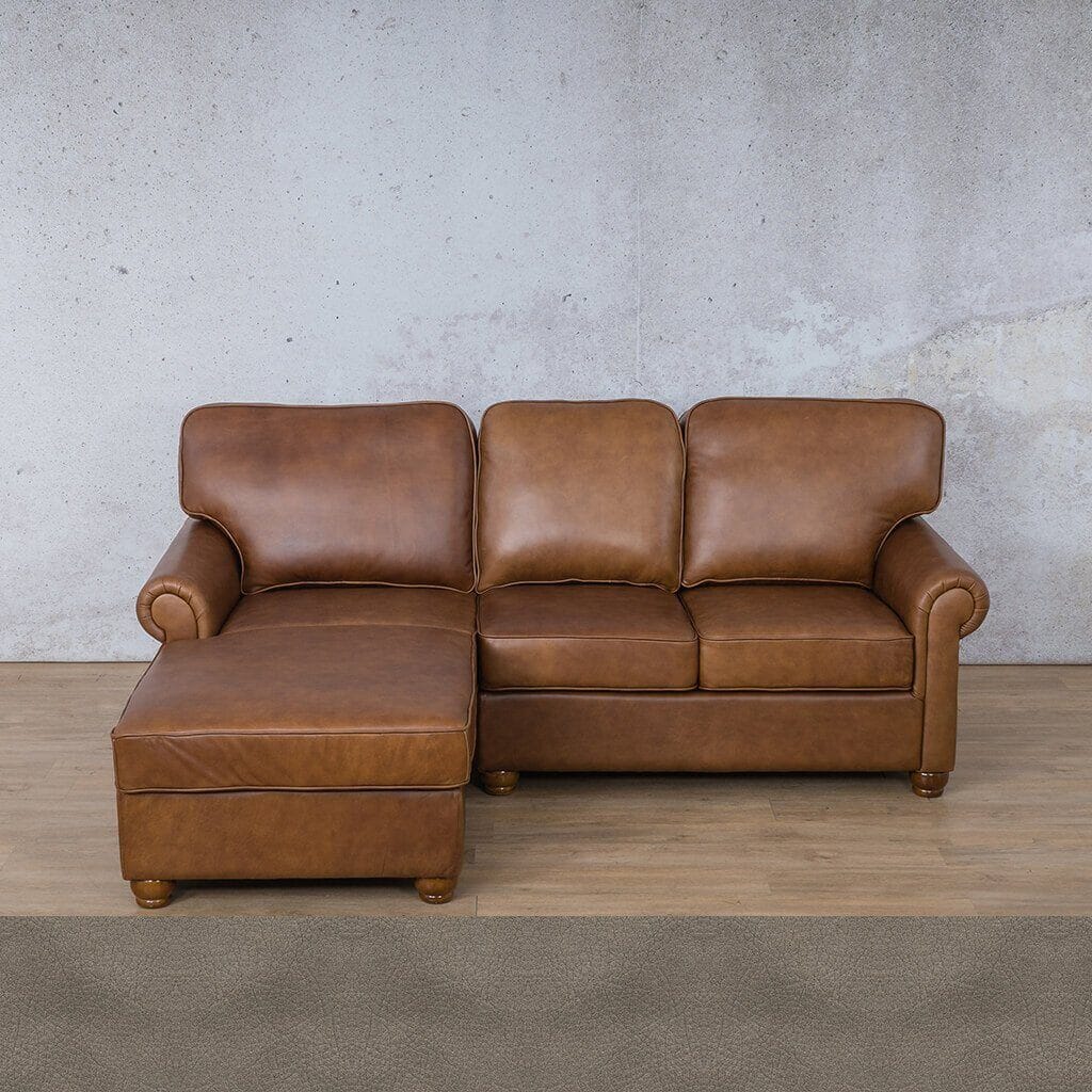 Salisbury Leather Sofa Chaise Sectional - LHF Leather Sectional Leather Gallery Flux Grey