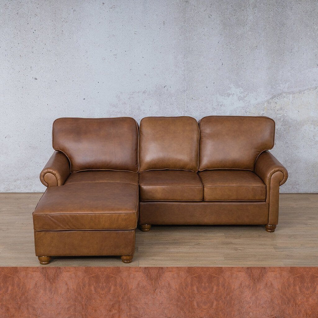 Salisbury Leather Sofa Chaise Sectional - LHF Leather Sectional Leather Gallery Royal Saddle