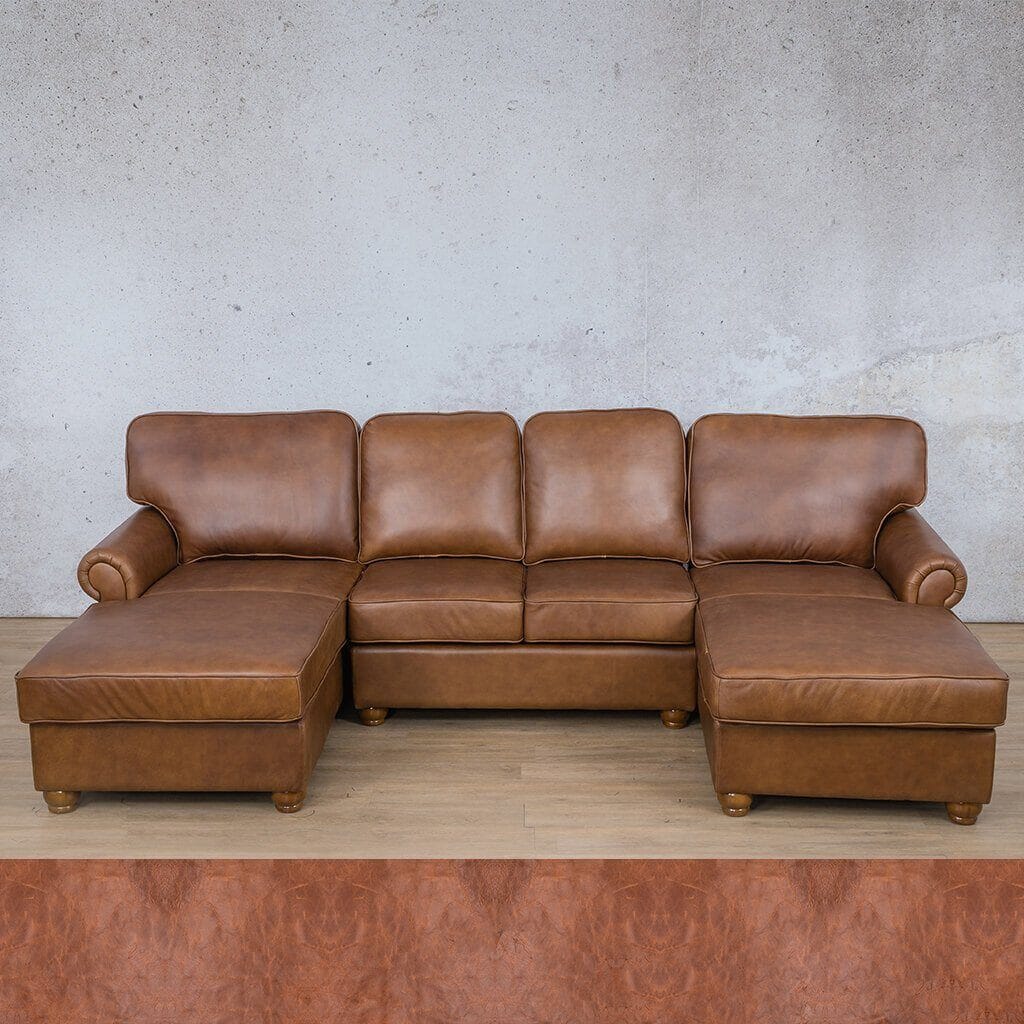 Salisbury Leather Sofa U-Chaise Sectional Leather Sectional Leather Gallery Royal Saddle