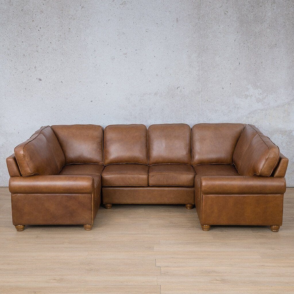 Salisbury Leather U-Sofa Sectional Leather Sectional Leather Gallery Czar Pecan