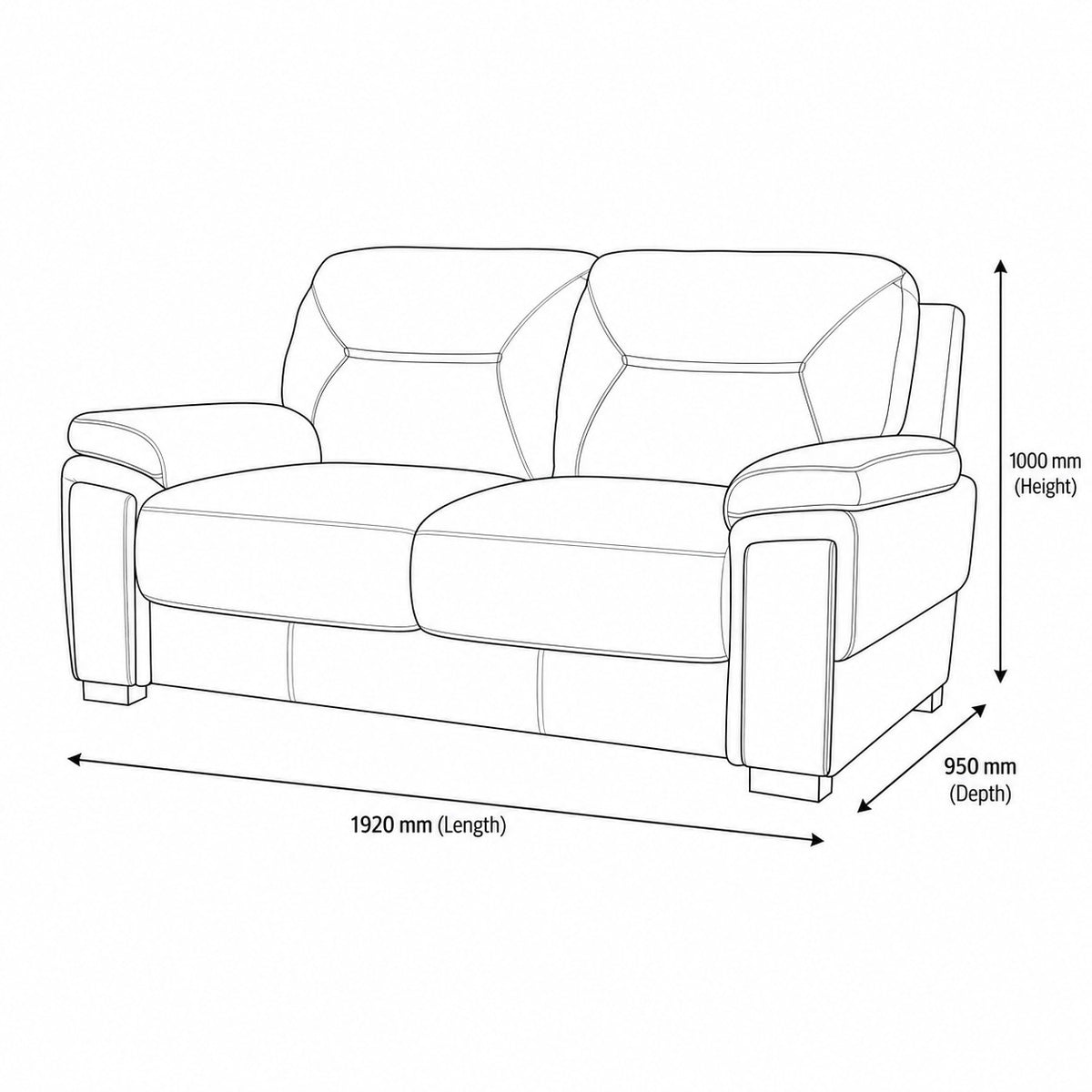 San Lorenze 2 Seater Fabric Couch