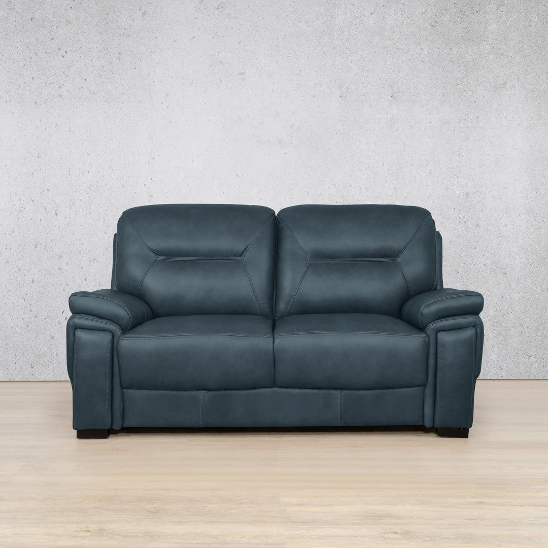 San Lorenze 2 Seater Leather Sofa - Flux Blue | Leather Couches, couches for sale, blue couch