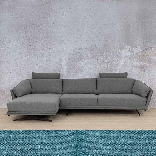 Santana Fabric Sofa Chaise Sectional 3s LHF Fabric Sectional Leather Gallery Air Force Blue