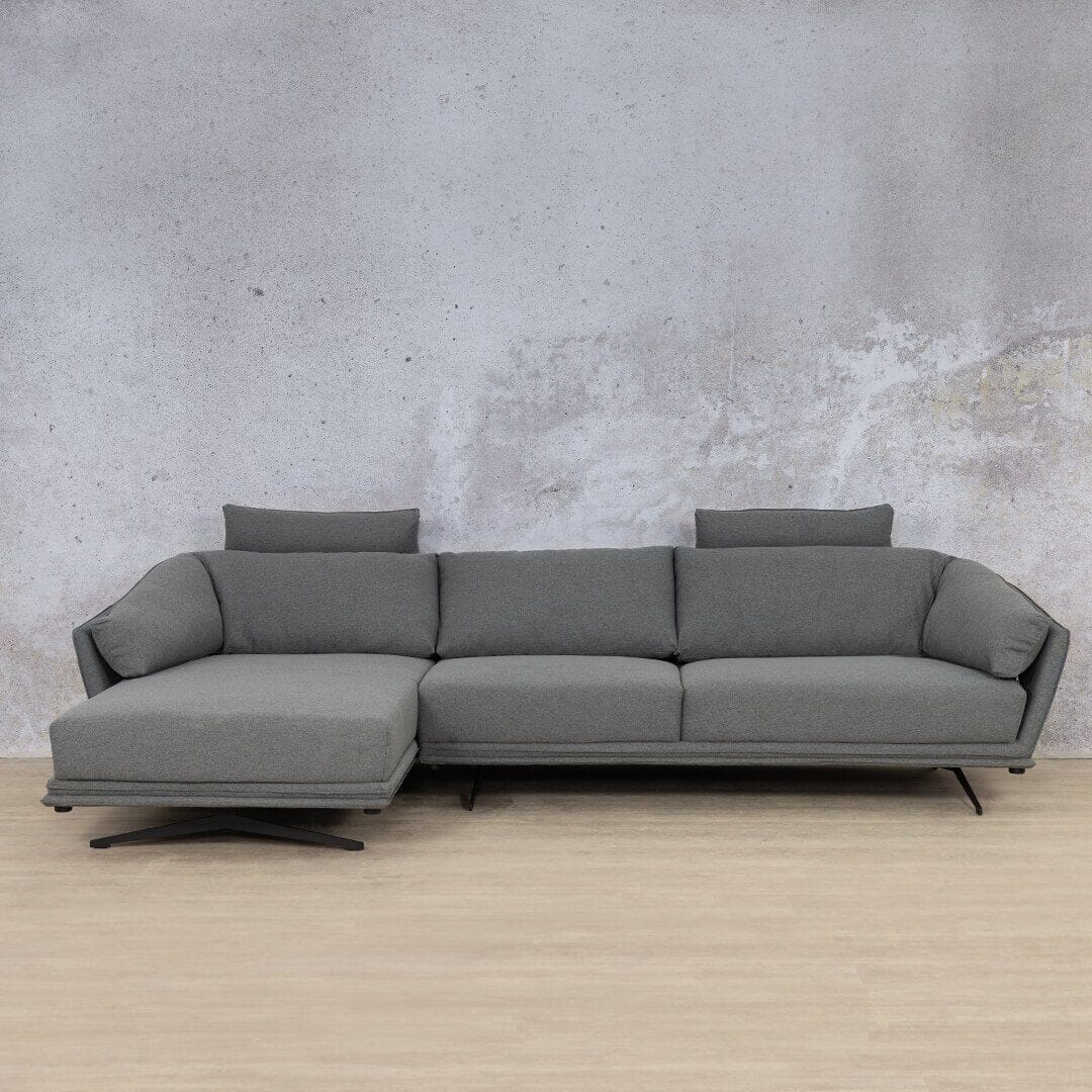Santana Fabric Sofa Chaise Sectional 3s LHF Fabric Sectional Leather Gallery Silver Charm