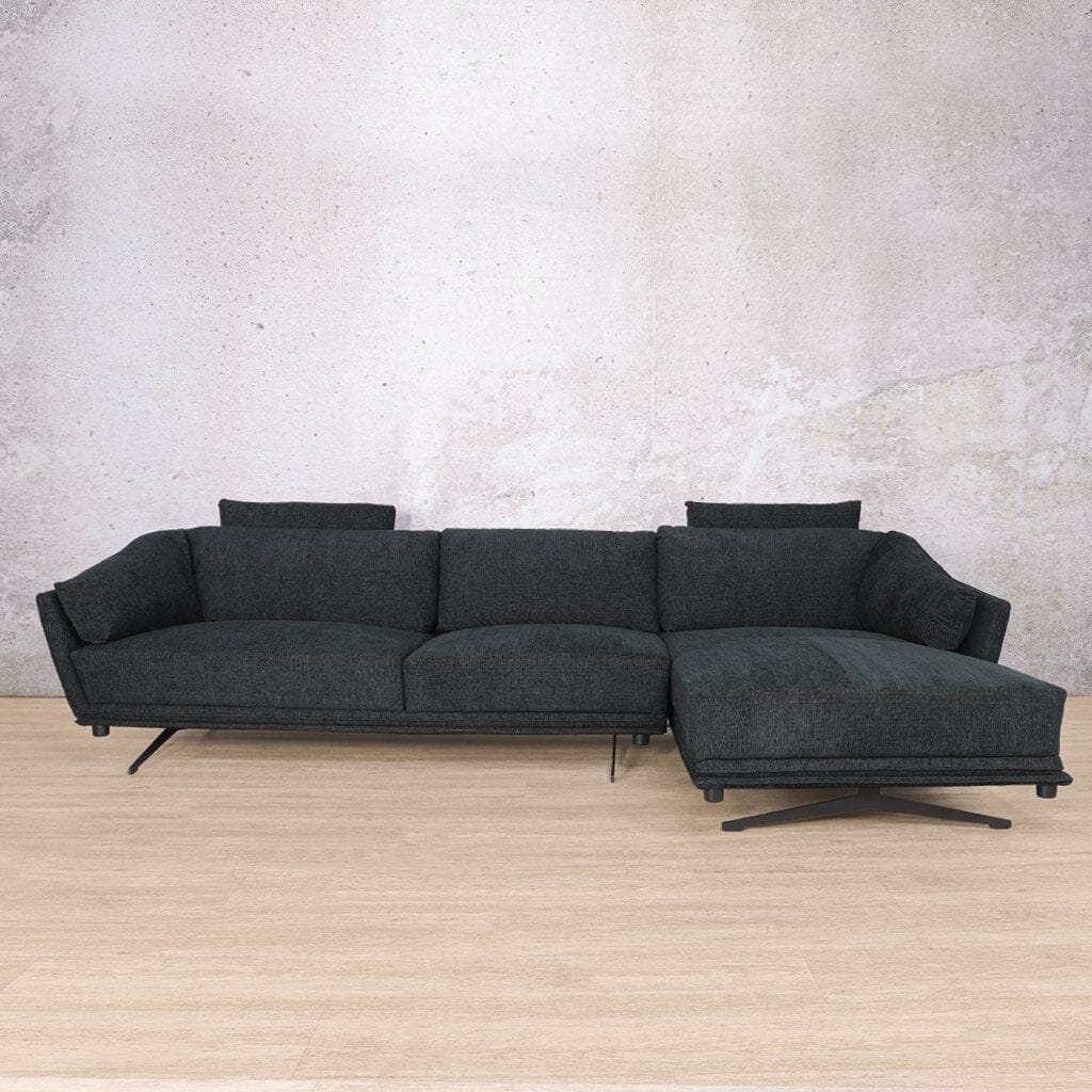 Santana Fabric Sofa Chaise Sectional 3s RHF Fabric Sectional Leather Gallery Onyx Bottle Green