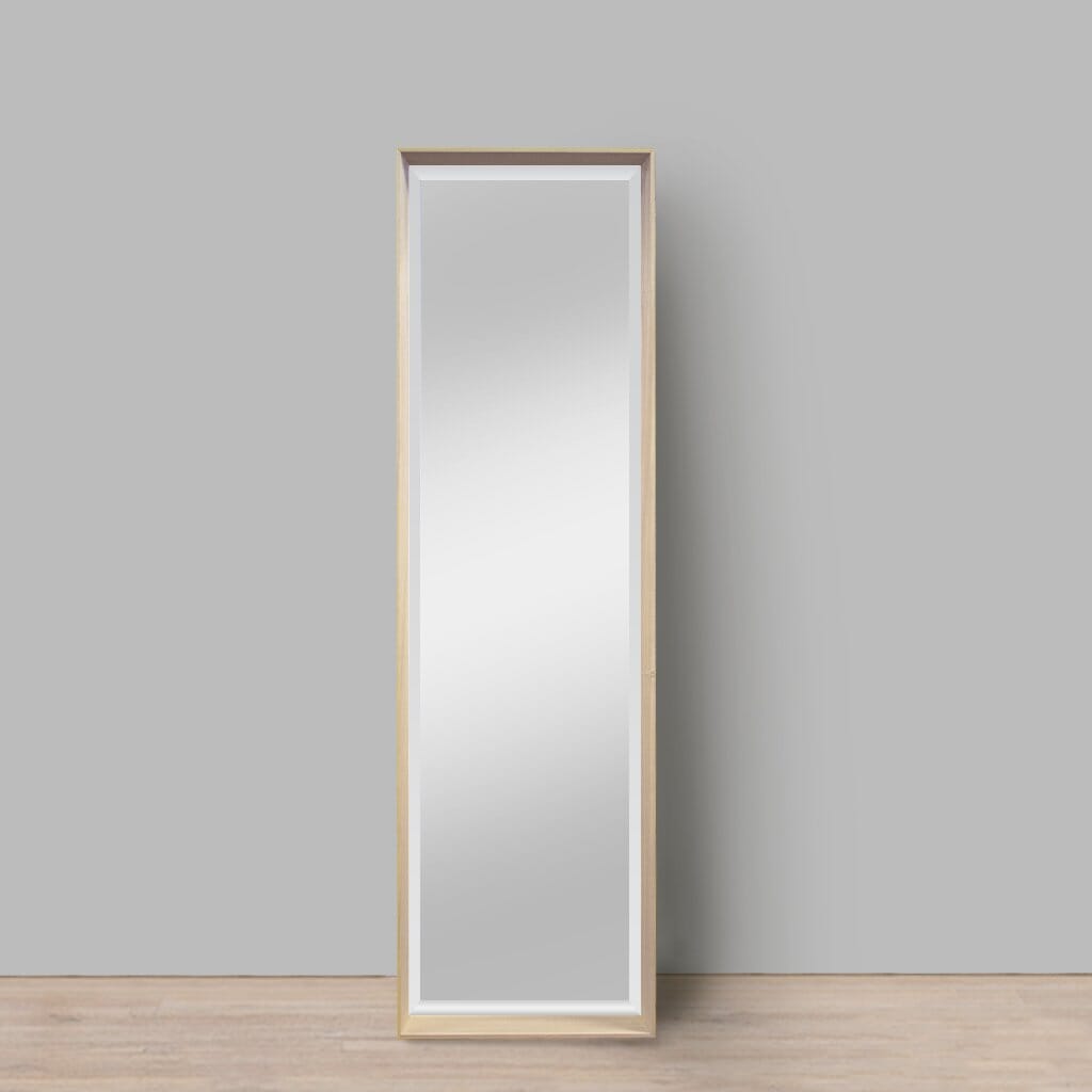 Serena Natural Wood Rectangle Full Length Mirror - 442 x 1559mm Mirror Leather Gallery Light Brown 442 x 1559
