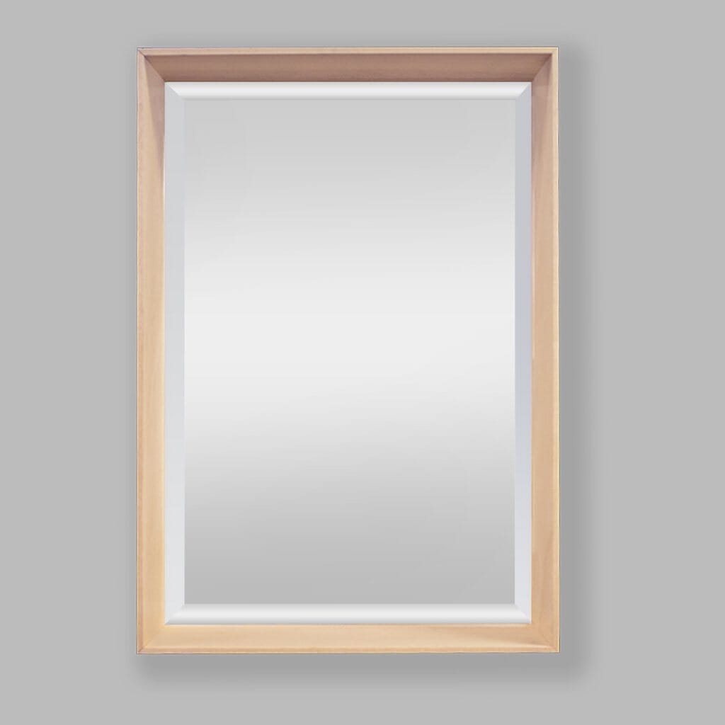 Serena Natural Wood Rectangle Wall Mirror - 645 x 950mm Mirror Leather Gallery Light Brown 645 x 950 mm