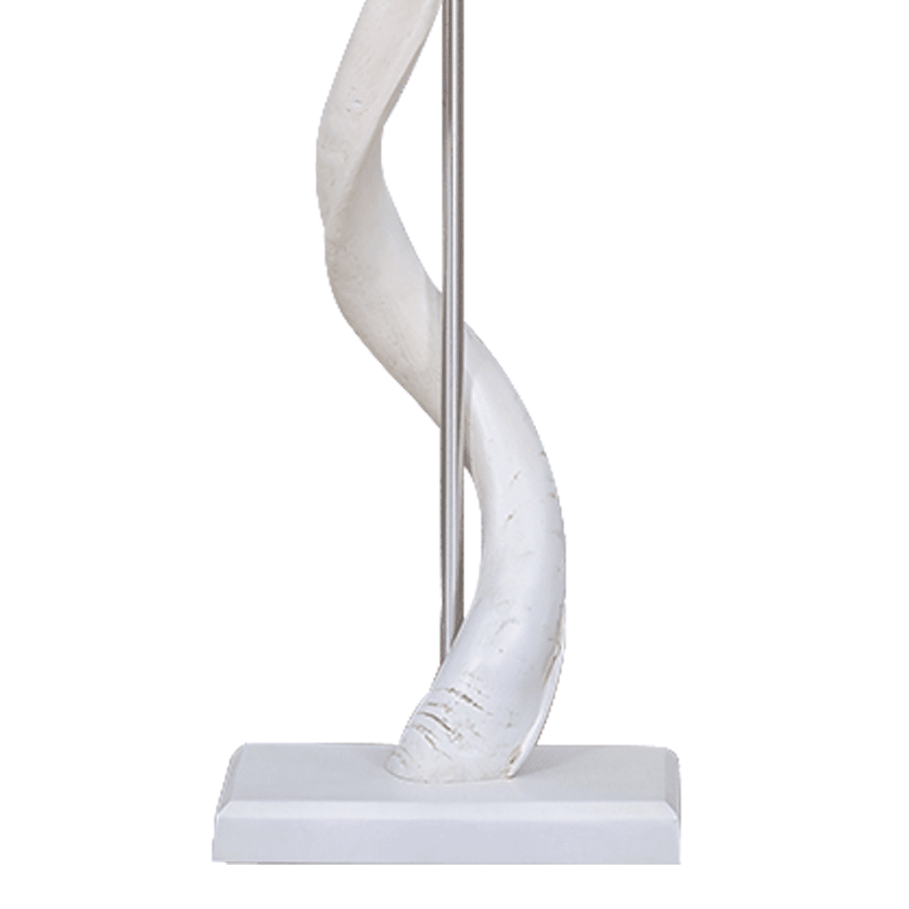 Single Kudu Horn Lamp + White Shade Lamp Leather Gallery