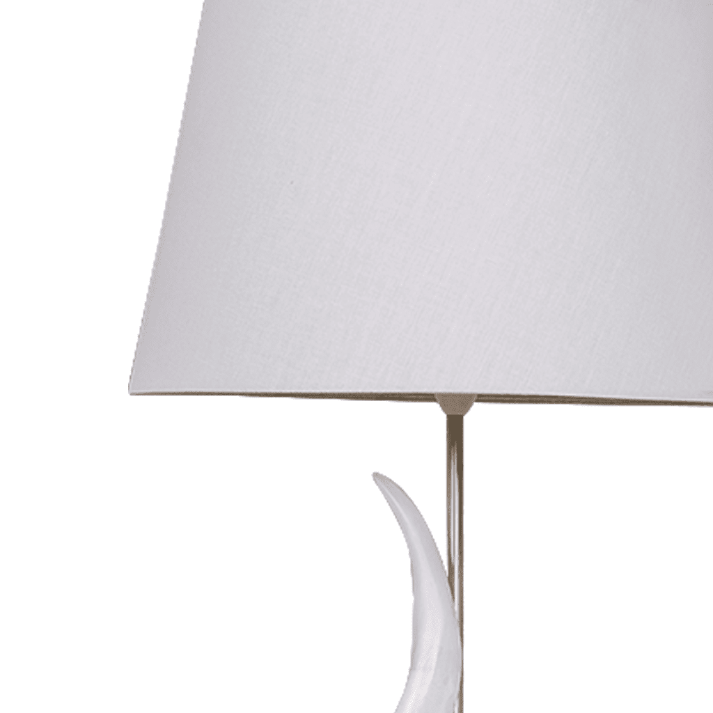 Single Kudu Horn Lamp + White Shade Lamp Leather Gallery