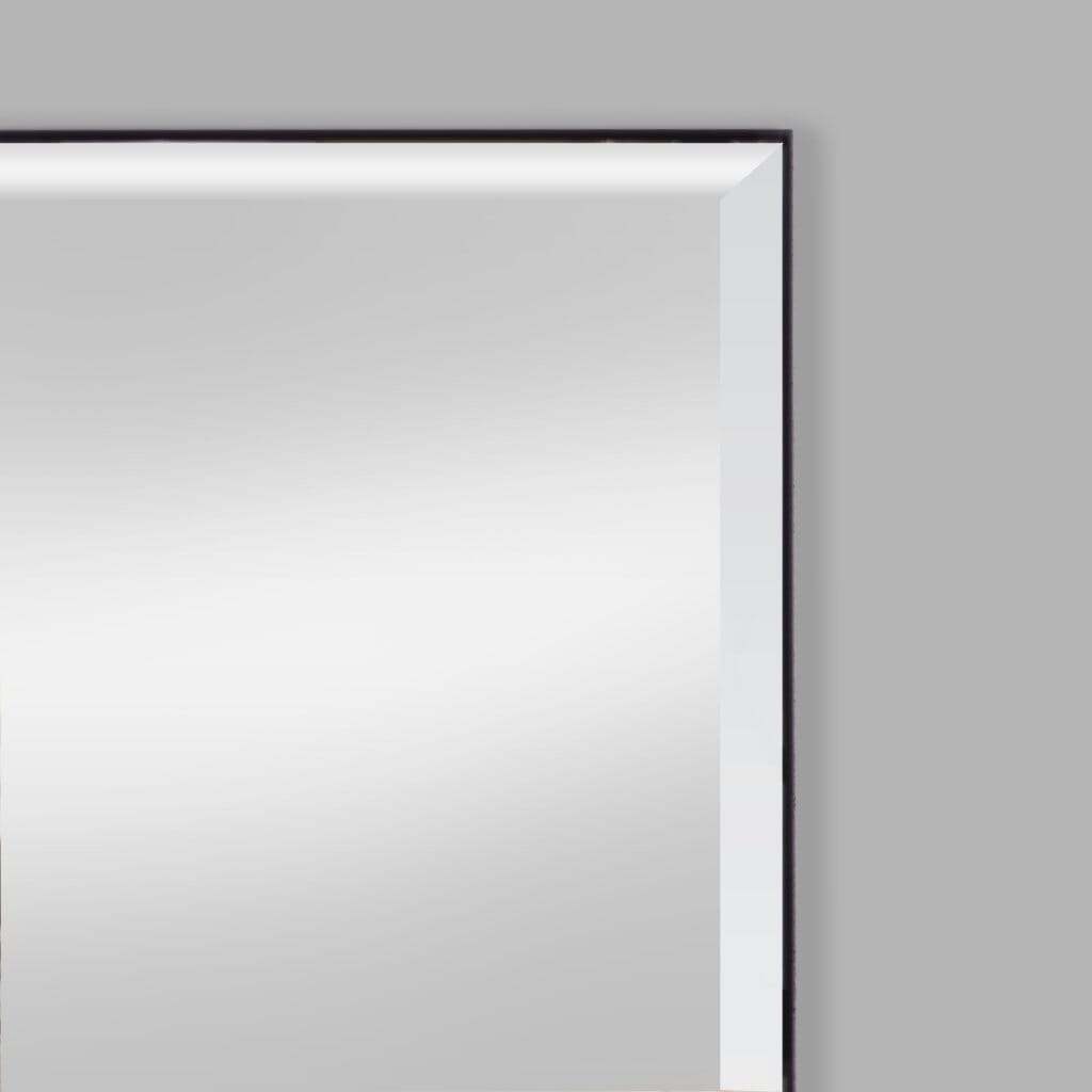 Slater Black Aluminium Rectangle Wall Mirror - 432 x 635mm Mirror Leather Gallery