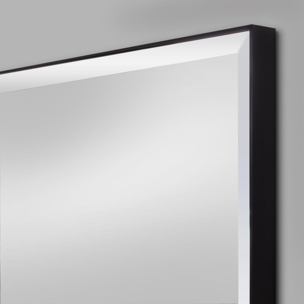 Slater Black Aluminium Rectangle Wall Mirror - 432 x 635mm Mirror Leather Gallery