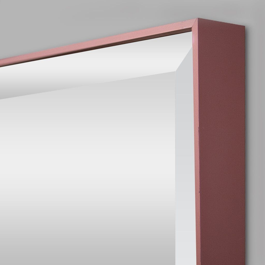 Slater Rose Gold Aluminium Rectangle Mirror - 434 x 1549mm Mirror Leather Gallery