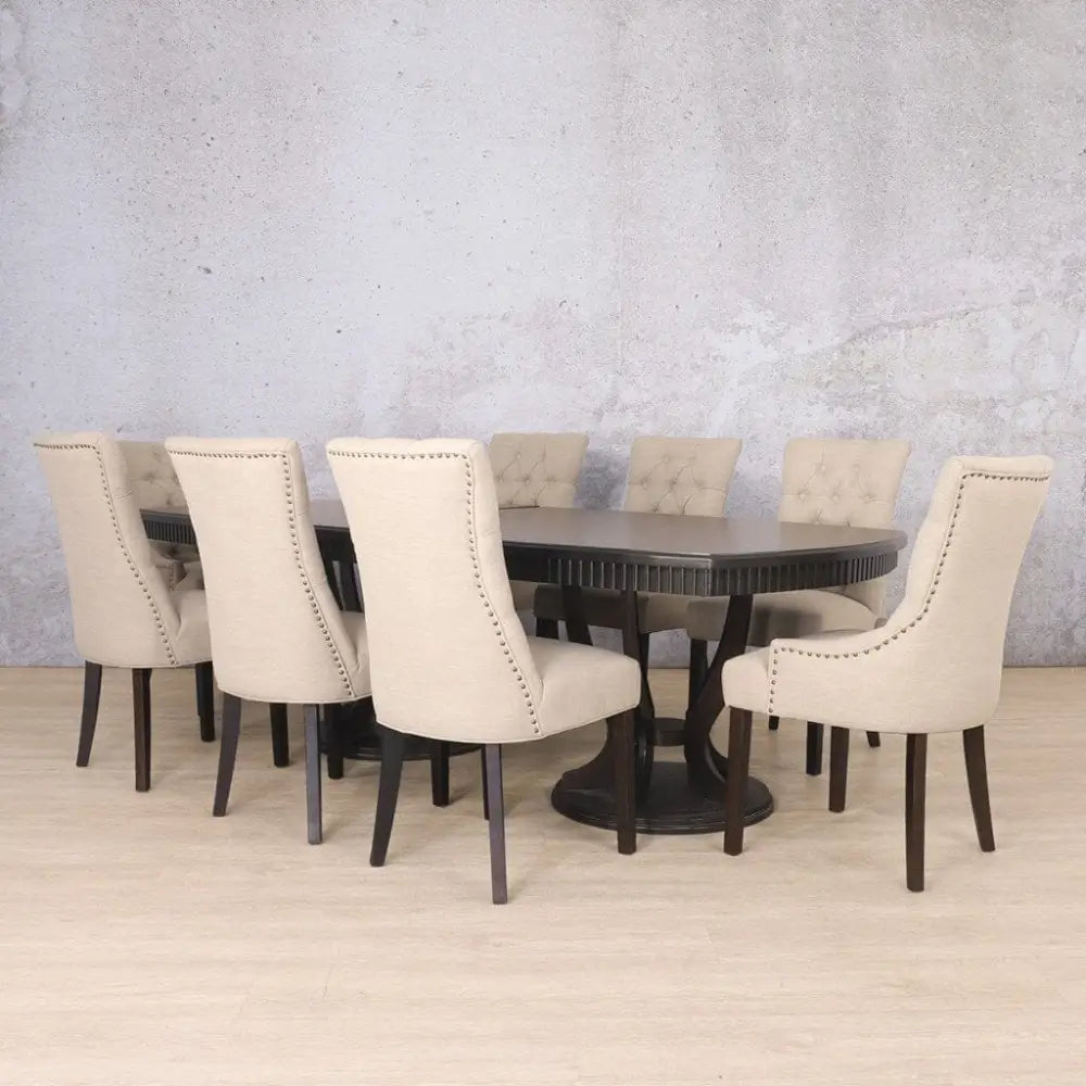 Sorrento & Duchess 8 Seater Dining Set - Chocolate Oak - Dining room set