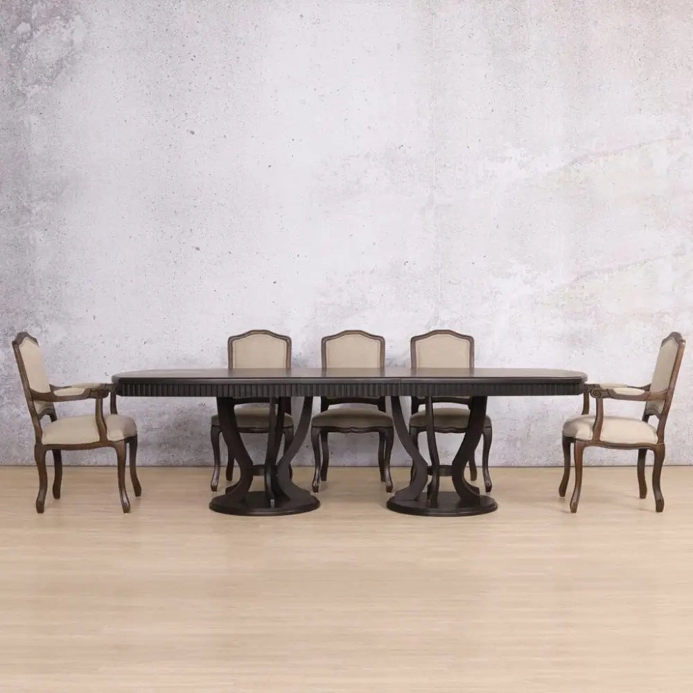 Sorrento & Duke 8 Seater Dining Set - Available on Special Order Plan Only - Chocolate Oak - Dining room set
