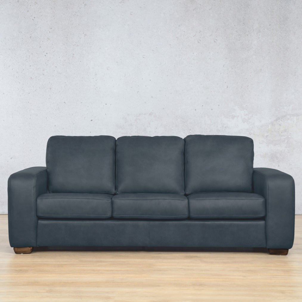 stanford 3 seater leather sofa czar bedlam blue night