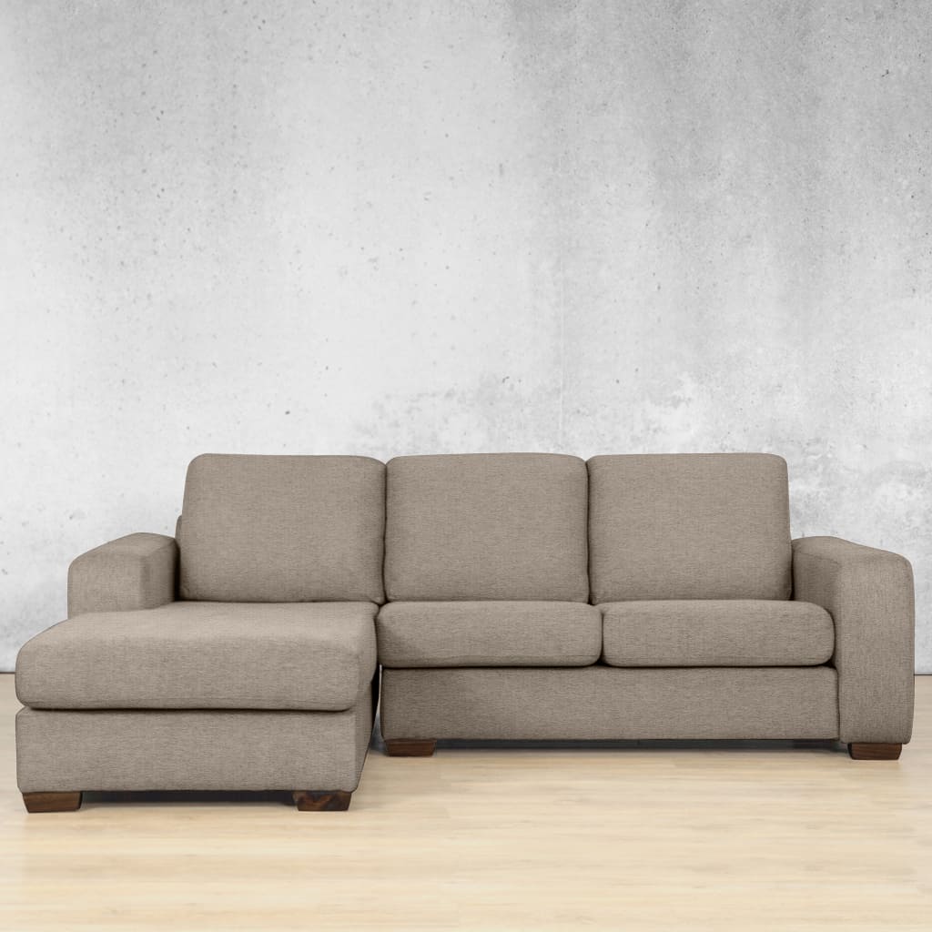 Stanford Fabric Sofa Chaise - LHF Fabric Sofa Leather Gallery Ivory Sand