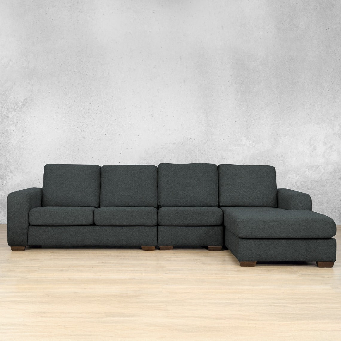 stanford Fabric chaise sectional modular rhf kenya charcoal