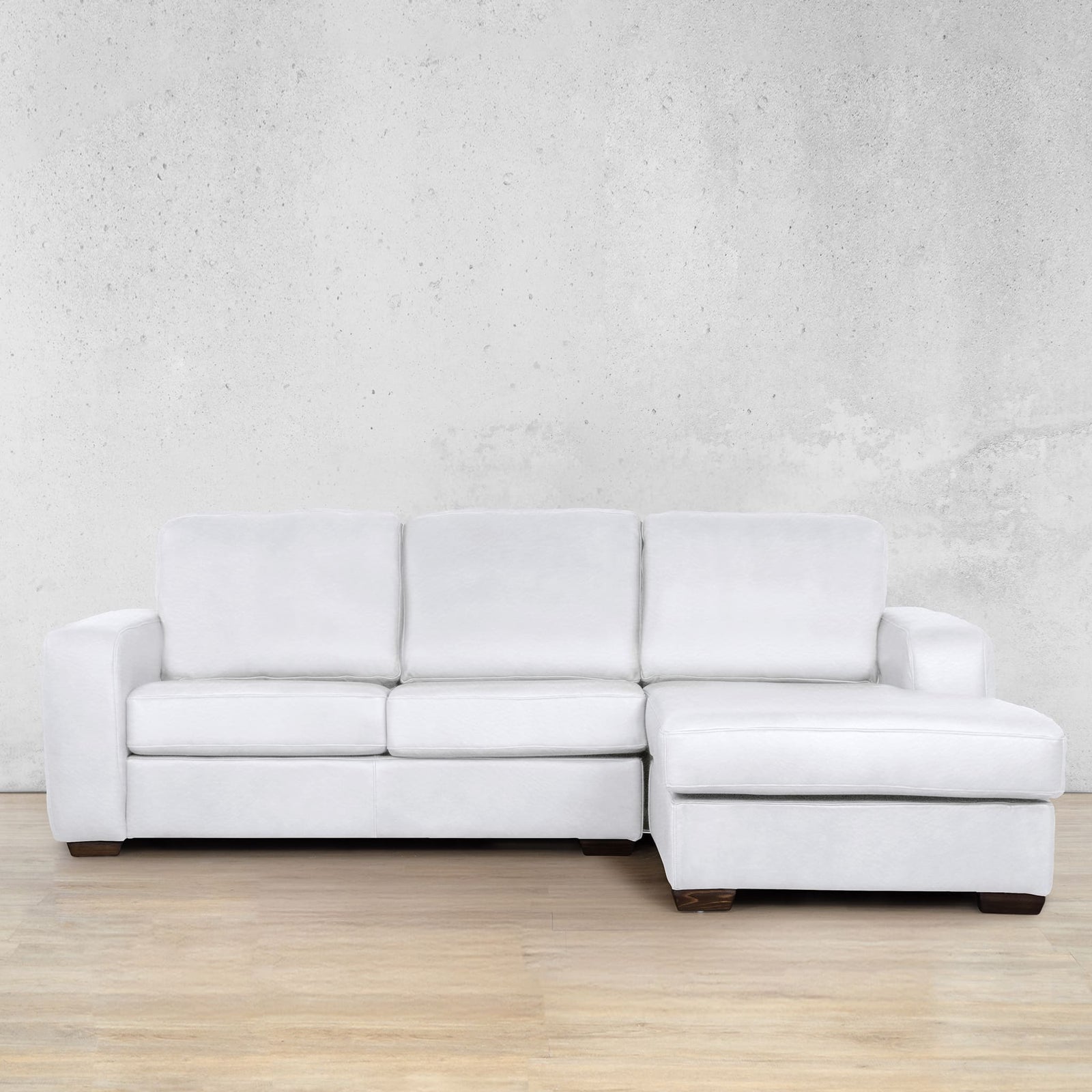 Stanford Leather Sofa Chaise - RHF Leather Sofa Leather Gallery Czar White