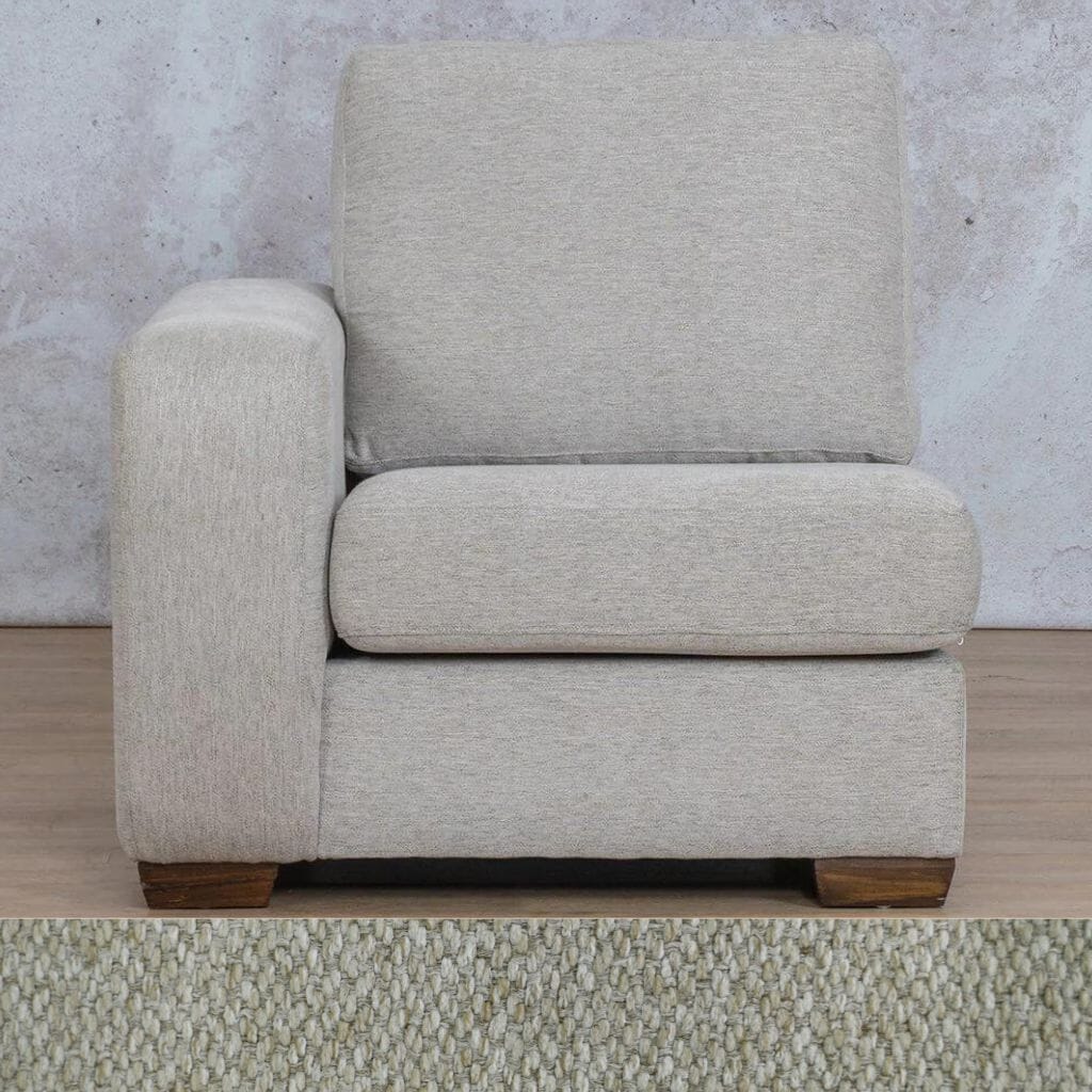 Stanford Fabric 1 Seater LHF Leather Gallery Kenya Beige