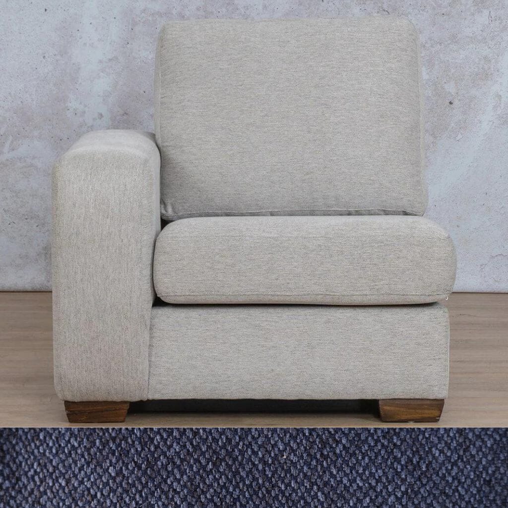 Stanford Fabric 1 Seater LHF Leather Gallery Kenya Navy Blue