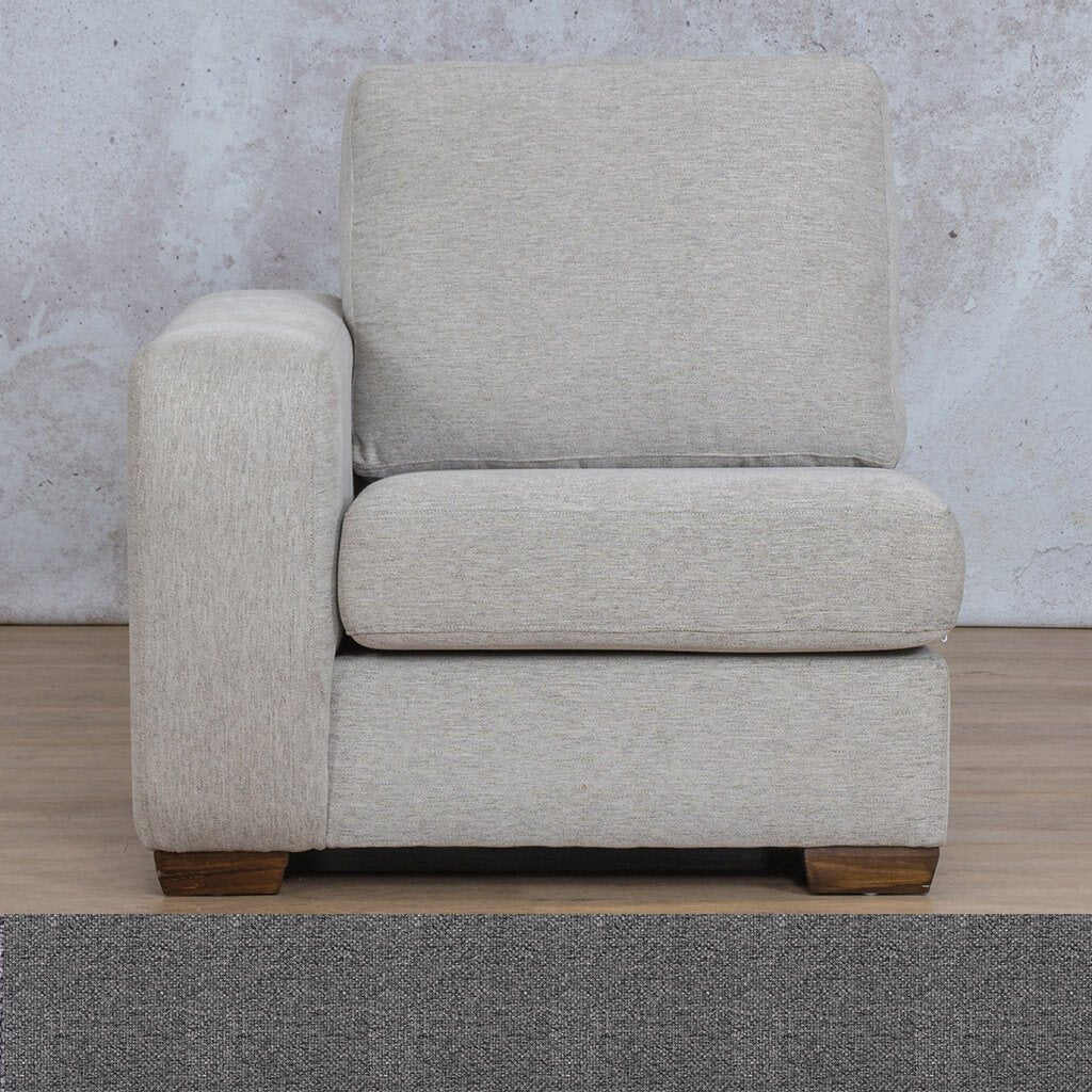 Stanford Fabric 1 Seater Right Arm Leather Gallery Silver Charm WAREHOUSE COLLECTION - PINETOWN OR NORTHRIDING Full Foam
