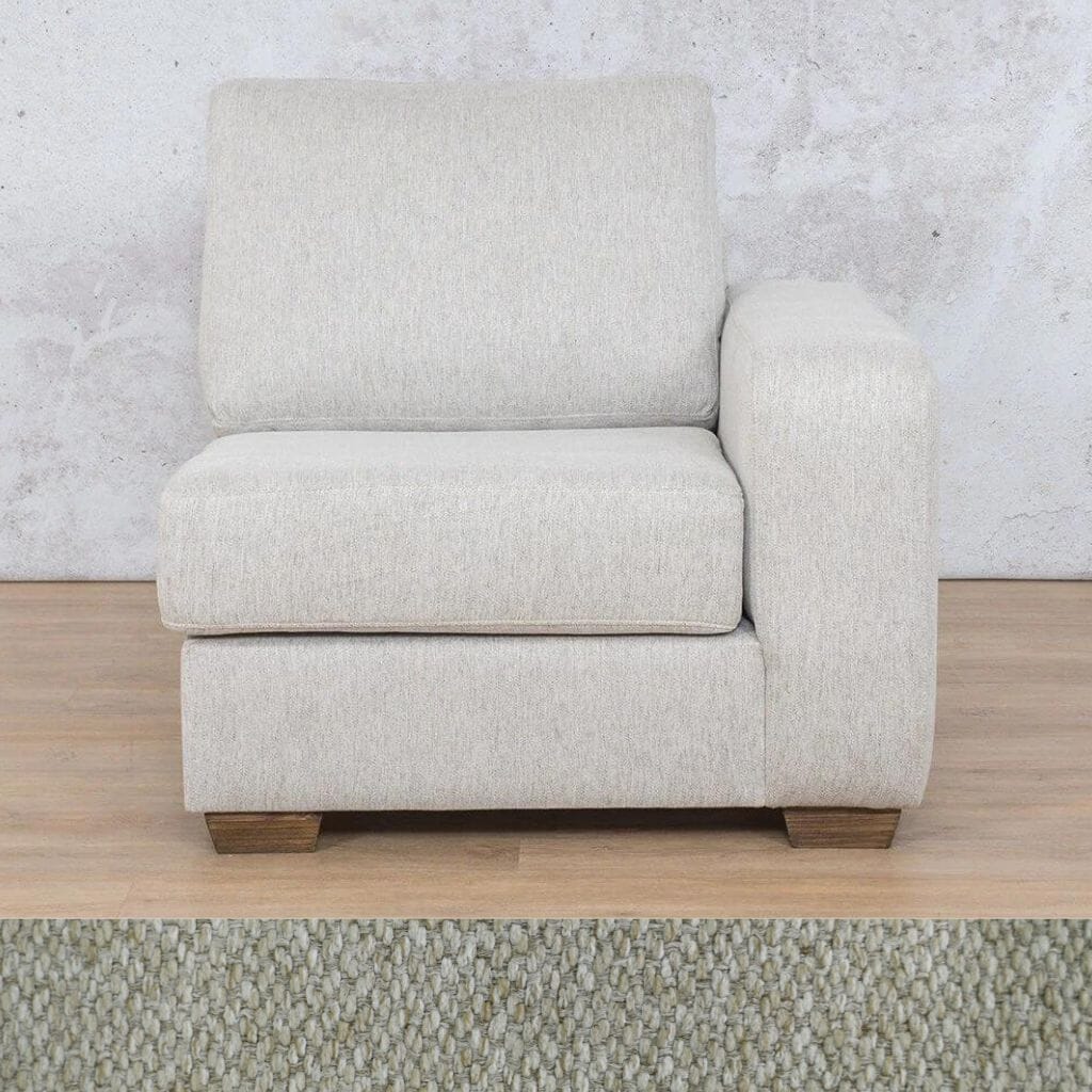 Stanford Fabric 1 Seater RHF Fabric Corner Sofa Leather Gallery Kenya Beige