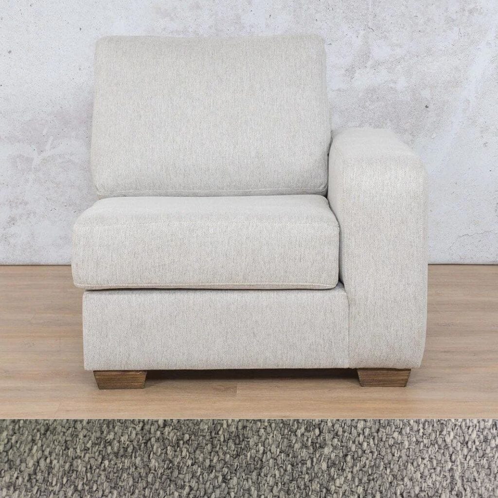 Stanford Fabric 1 Seater RHF Fabric Corner Sofa Leather Gallery Kenya Grey