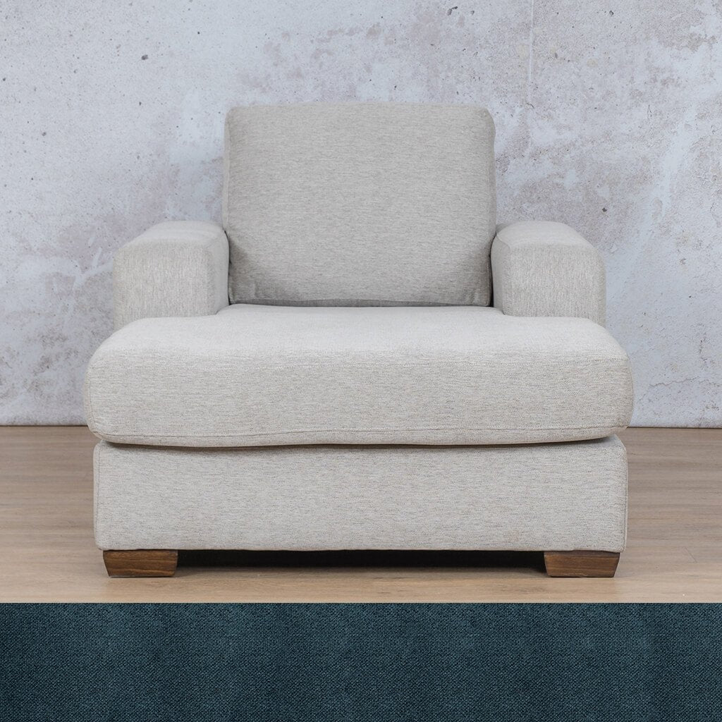 Stanford Fabric 2 Arm Chaise Leather Gallery Air Force Blue