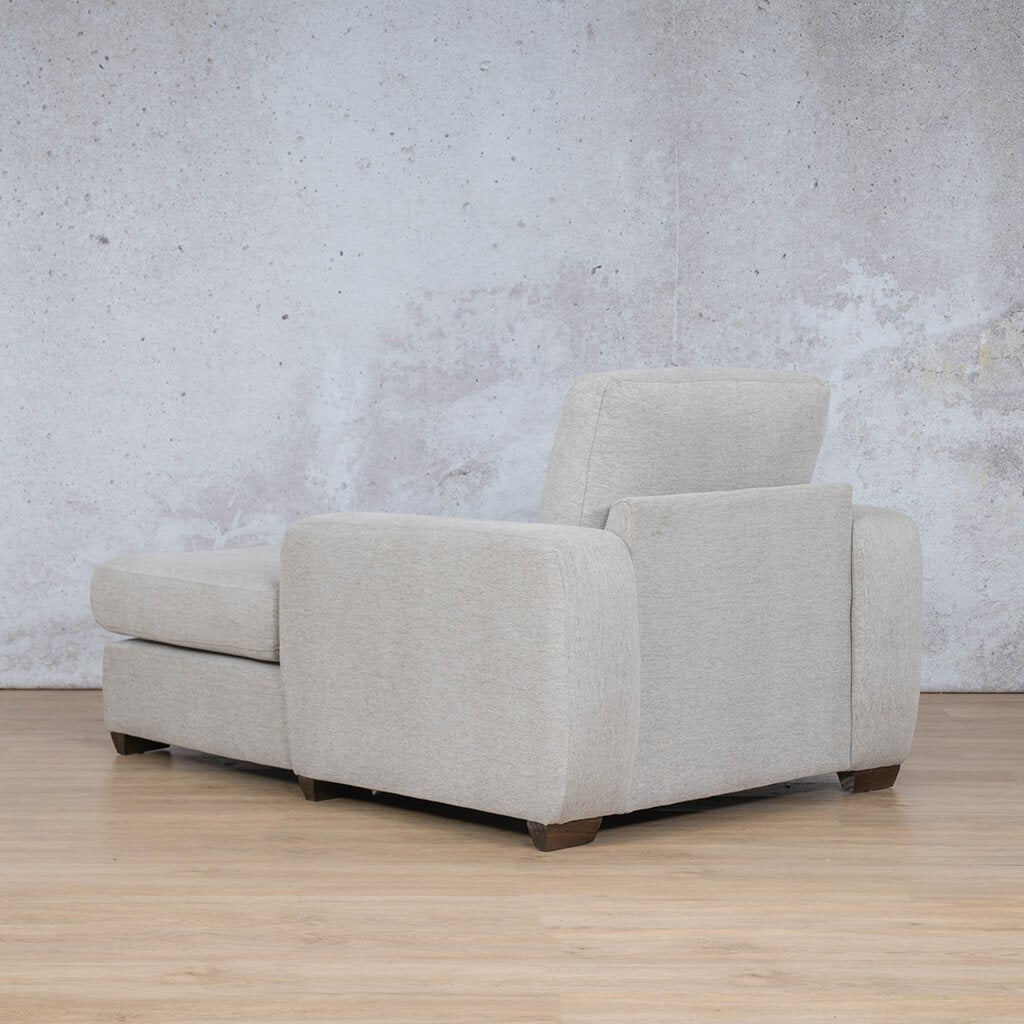 Stanford Fabric 2 Arm Chaise Leather Gallery Pebble