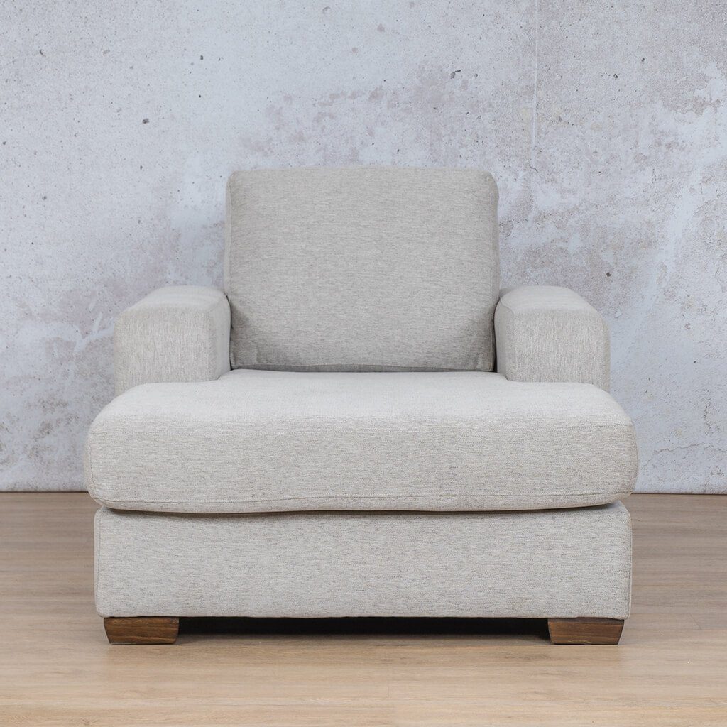 Stanford Fabric 2 Arm Chaise Leather Gallery Pebble