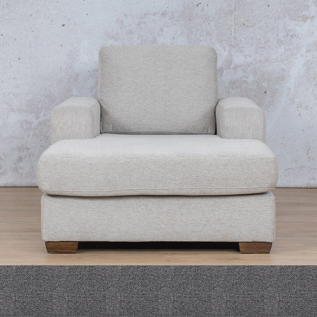 Stanford Fabric 2 Arm Chaise Leather Gallery Silver Charm