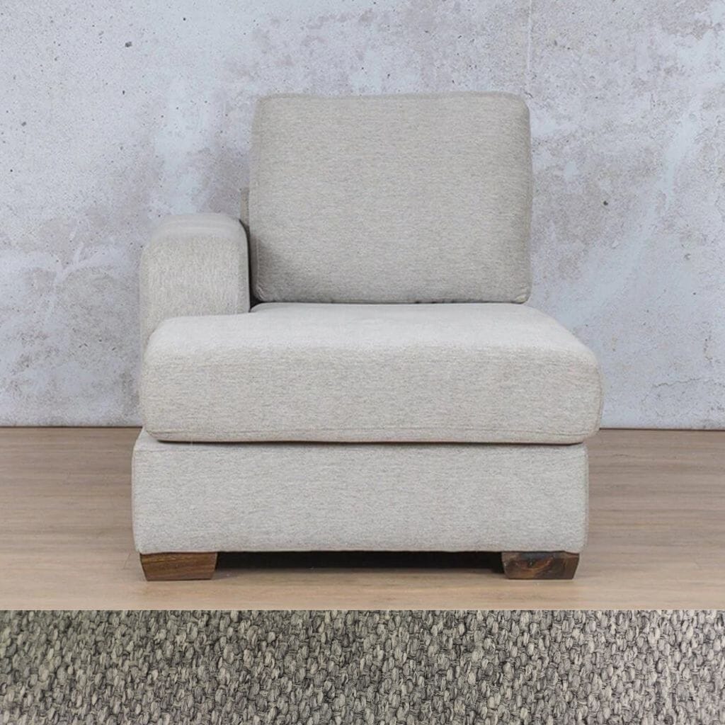 Stanford Fabric Chaise LHF Fabric Corner Sofa Leather Gallery Kenya Grey