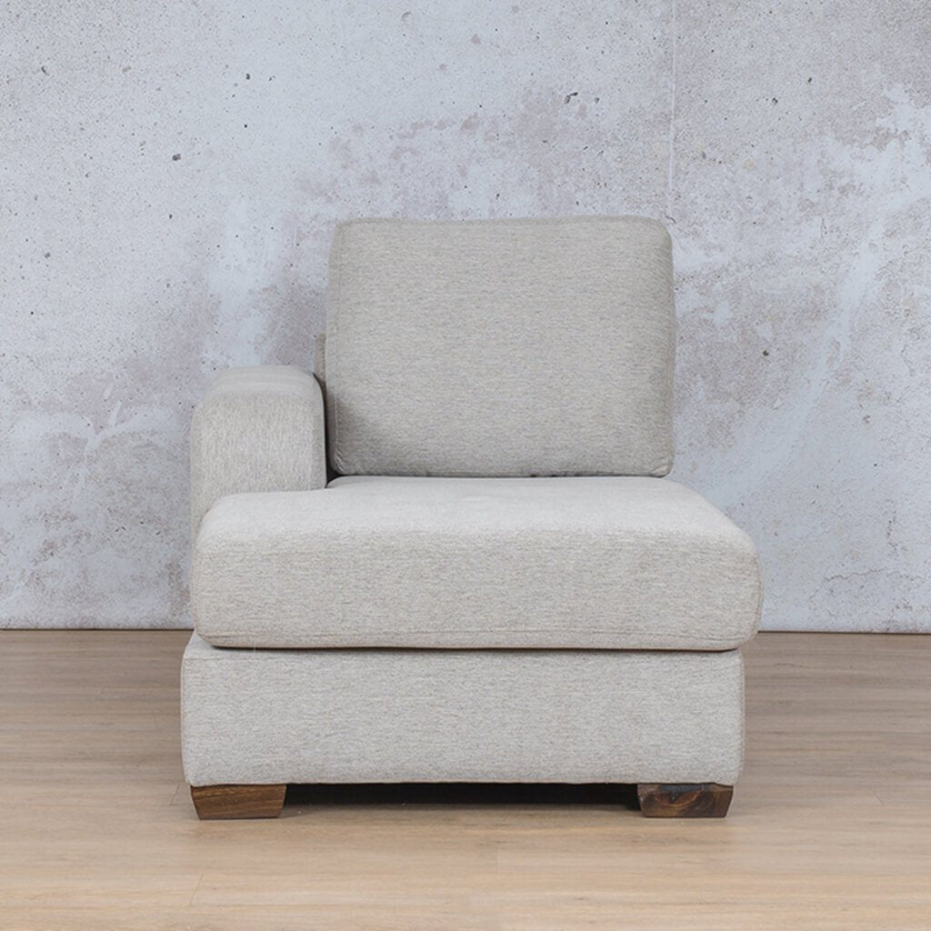 Stanford Fabric Chaise Right Arm Leather Gallery Pebble WAREHOUSE COLLECTION - PINETOWN OR NORTHRIDING Full Foam