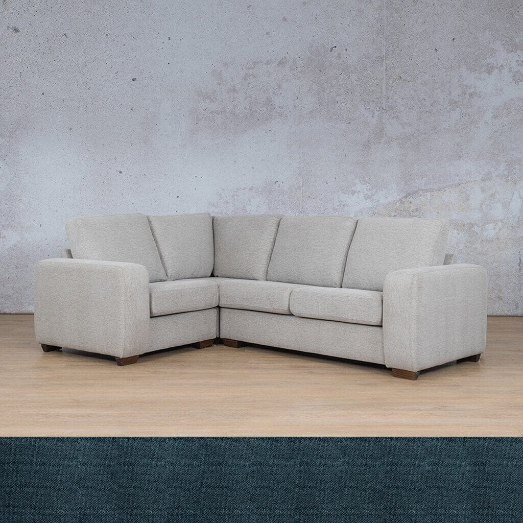 Stanford Fabric L-Sectional 4 Seater - LHF Fabric Sectional Leather Gallery Air Force Blue