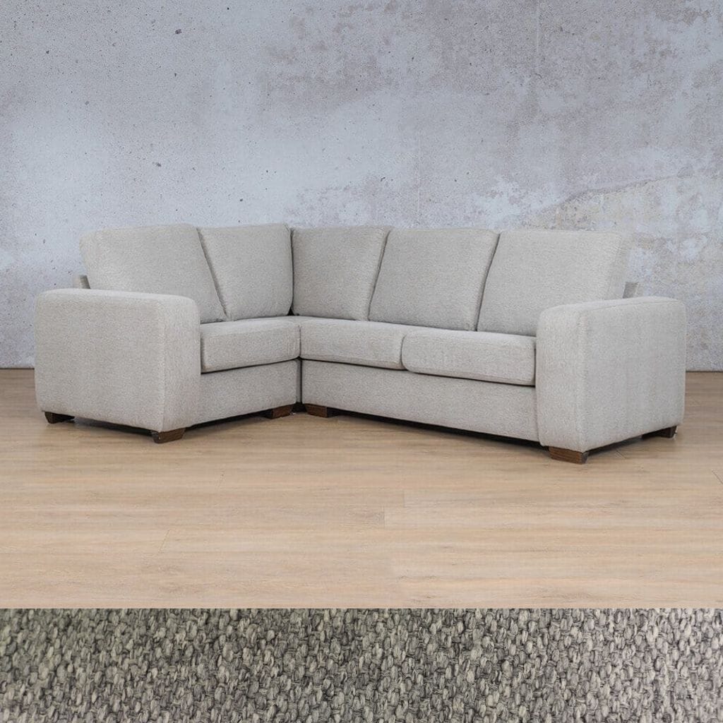 Stanford Fabric L-Sectional 4 Seater - LHF Fabric Sectional Leather Gallery Kenya Grey