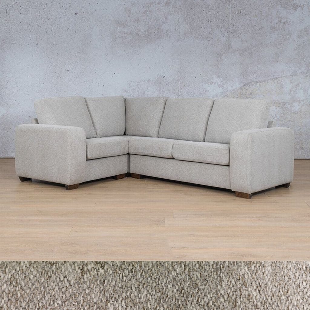Stanford Fabric L-Sectional 4 Seater - LHF Fabric Sectional Leather Gallery Kenya Sand