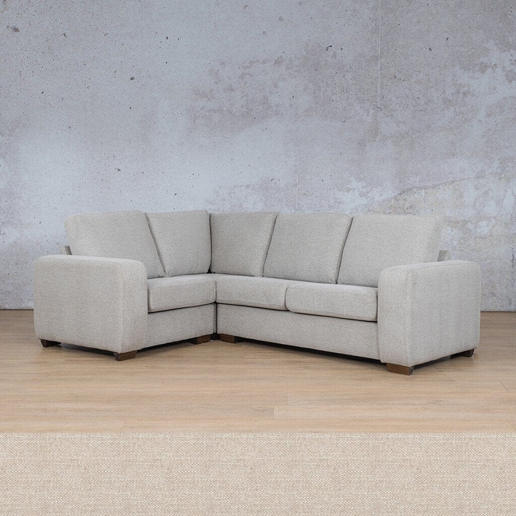 Stanford Fabric L-Sectional 4 Seater - LHF Fabric Sectional Leather Gallery Oyster