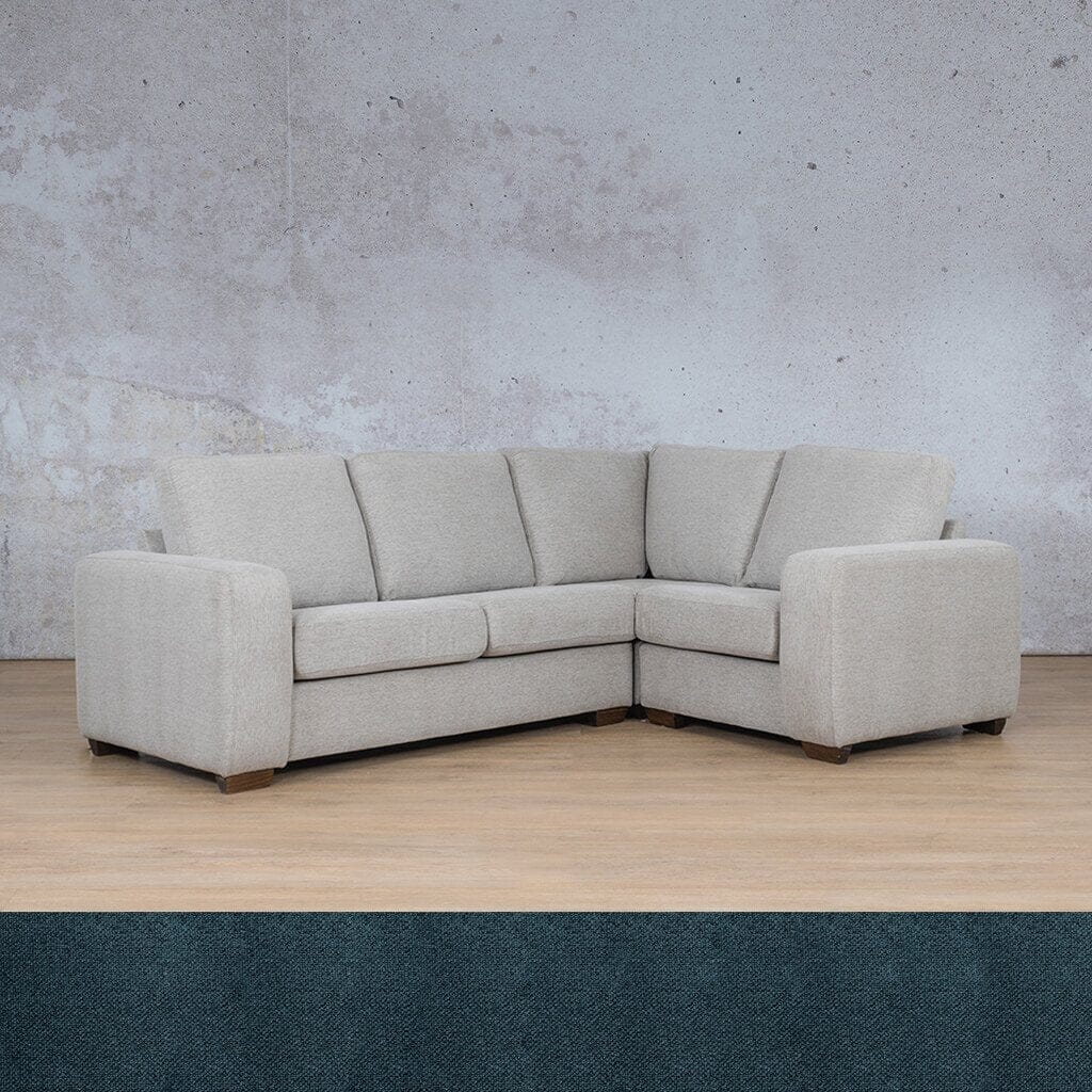 Stanford Fabric L-Sectional 4 Seater - RHF Fabric Sectional Leather Gallery Air Force Blue