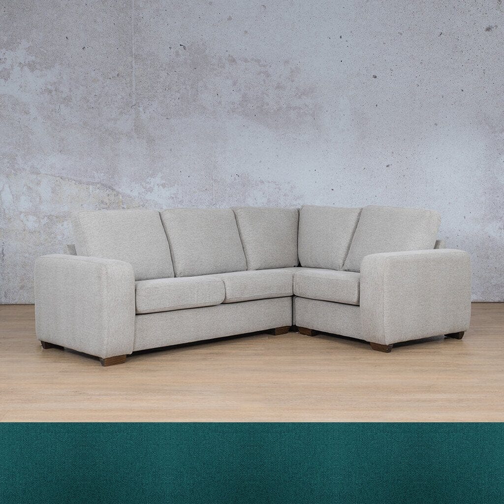 Stanford Fabric L-Sectional 4 Seater - RHF Fabric Sectional Leather Gallery Turquoise