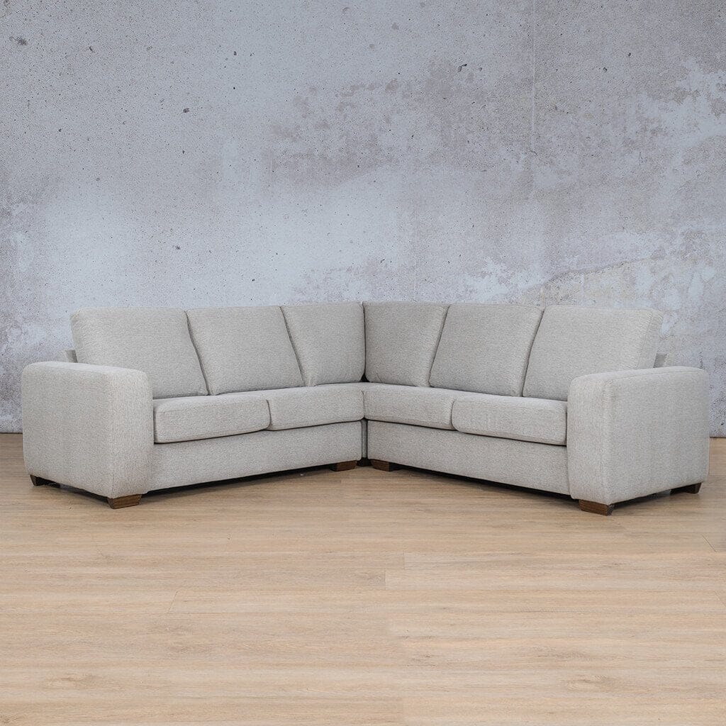 Stanford Fabric L-Sectional 5 Seater Fabric Sectional Leather Gallery Pebble