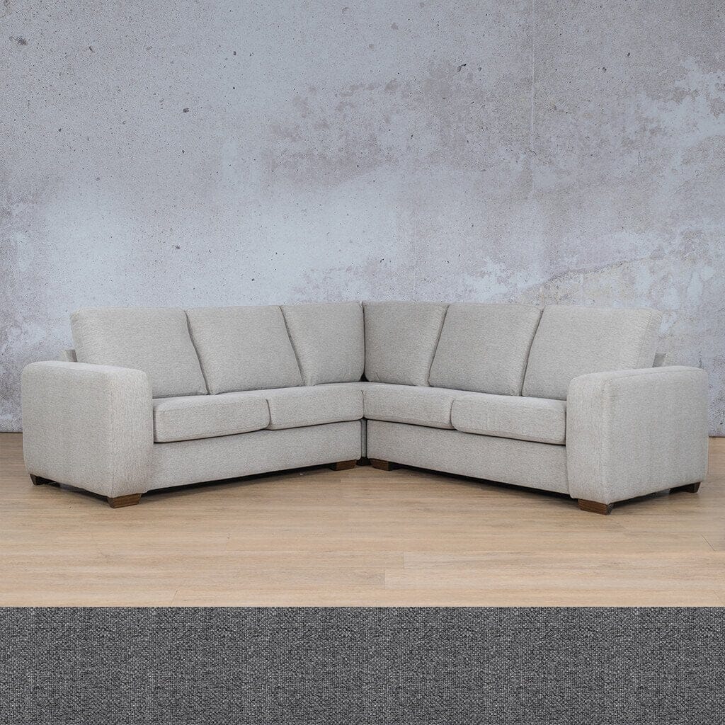 Stanford Fabric L-Sectional 5 Seater Fabric Sectional Leather Gallery Silver Charm