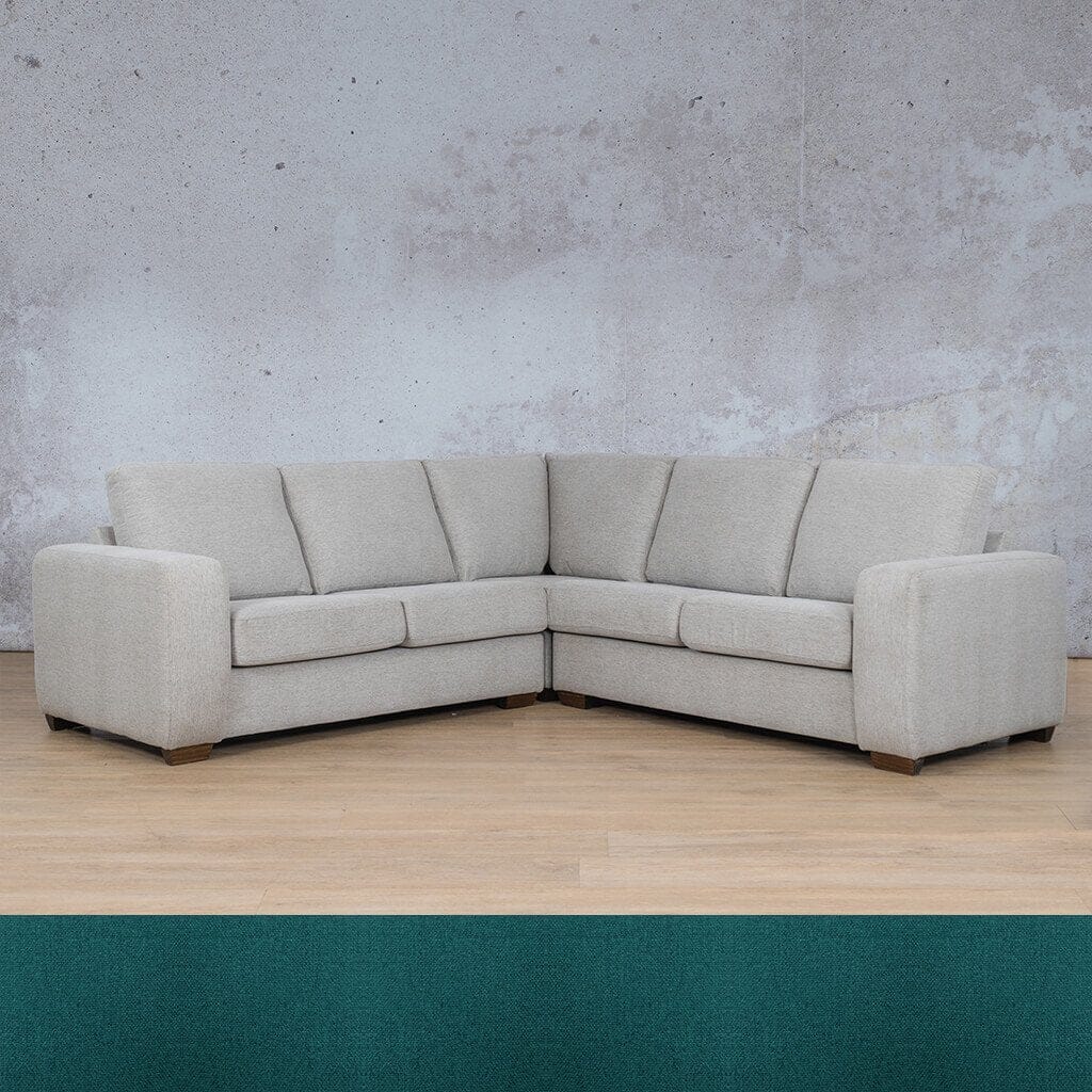 Stanford Fabric L-Sectional 5 Seater Fabric Sectional Leather Gallery Turquoise