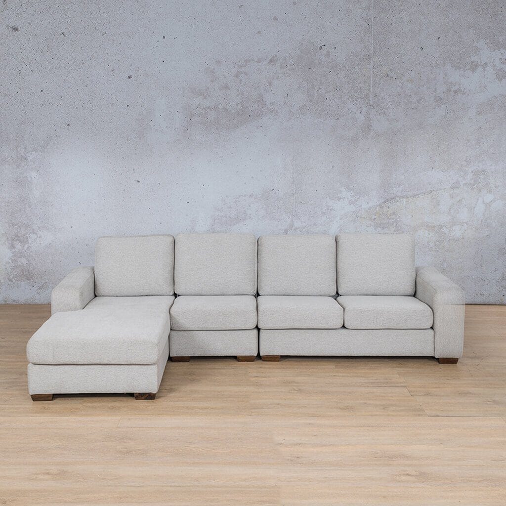 Stanford Fabric Modular Sofa Chaise - LHF Fabric Sectional Leather Gallery Pebble