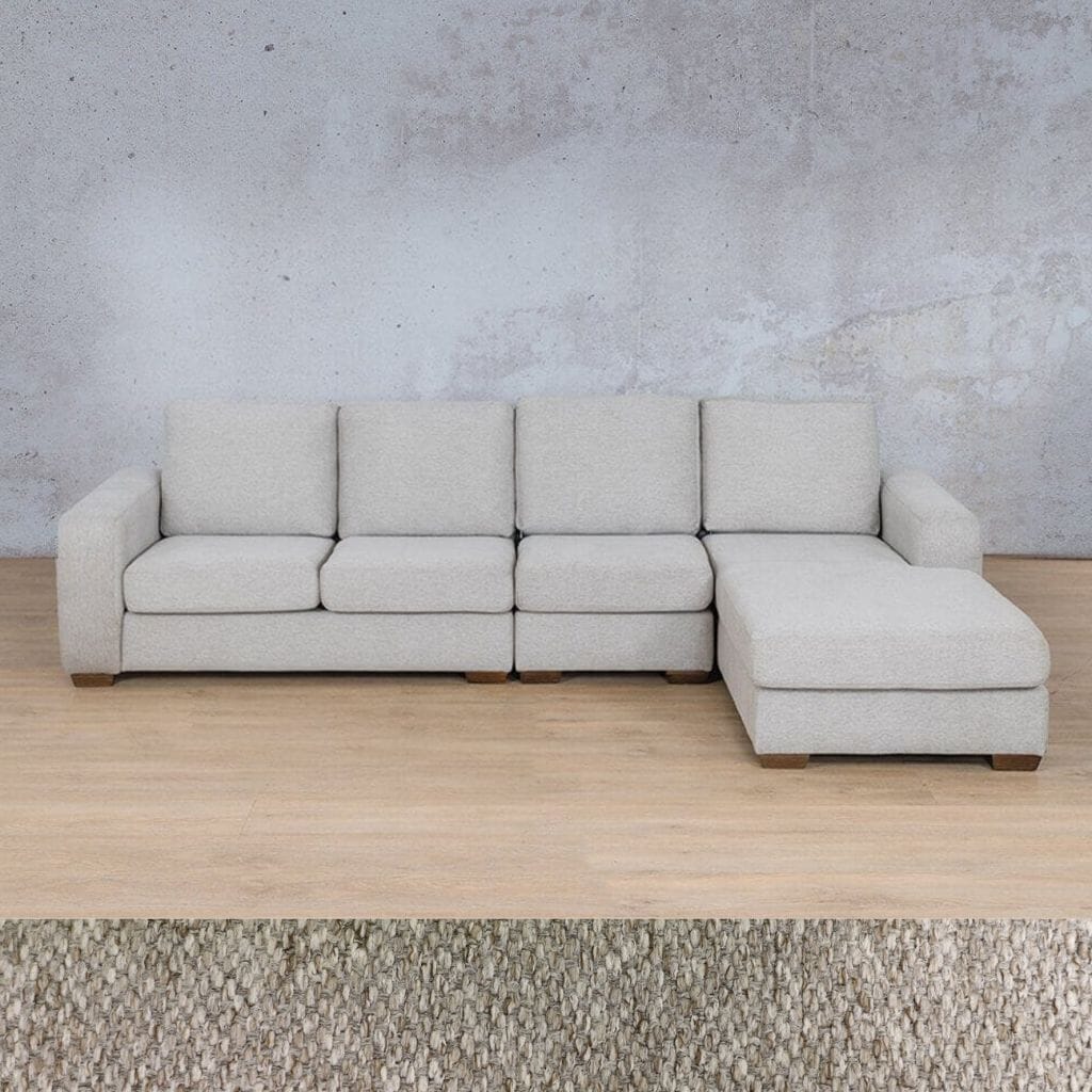 Stanford Fabric Modular Sofa Chaise - RHF Fabric Sectional Leather Gallery Kenya Sand