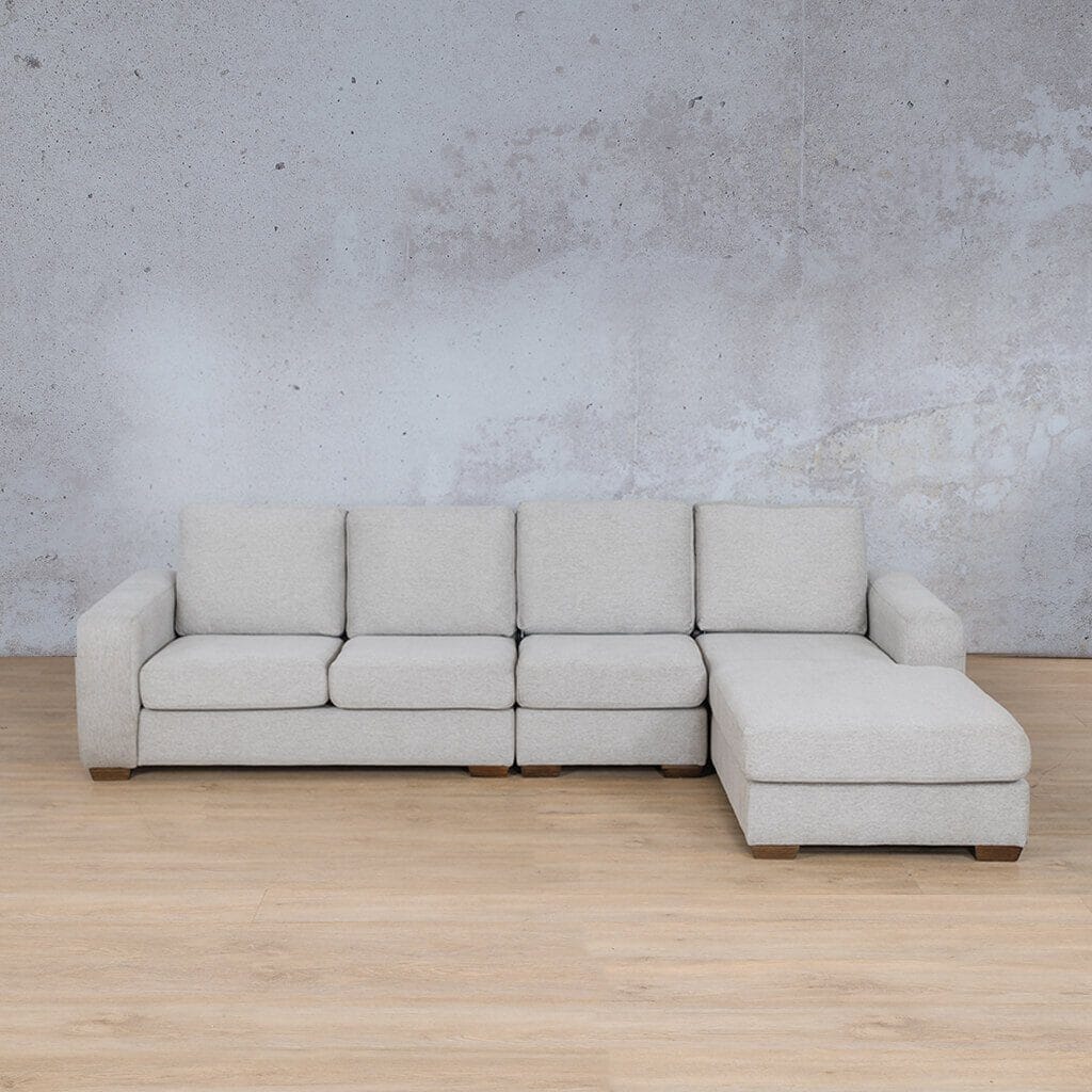 Stanford Fabric Modular Sofa Chaise - RHF Fabric Sectional Leather Gallery Pebble