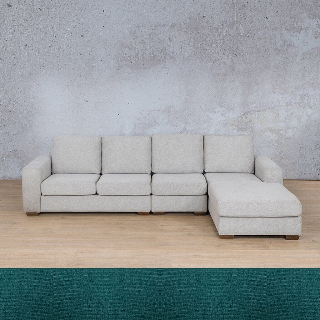 Stanford Fabric Modular Sofa Chaise - RHF Fabric Sectional Leather Gallery Turquoise
