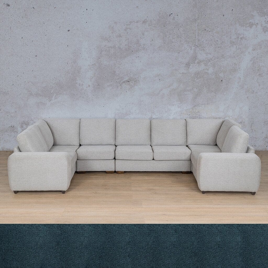 Stanford Fabric Modular U-Sofa Fabric Sofa Leather Gallery Air Force Blue