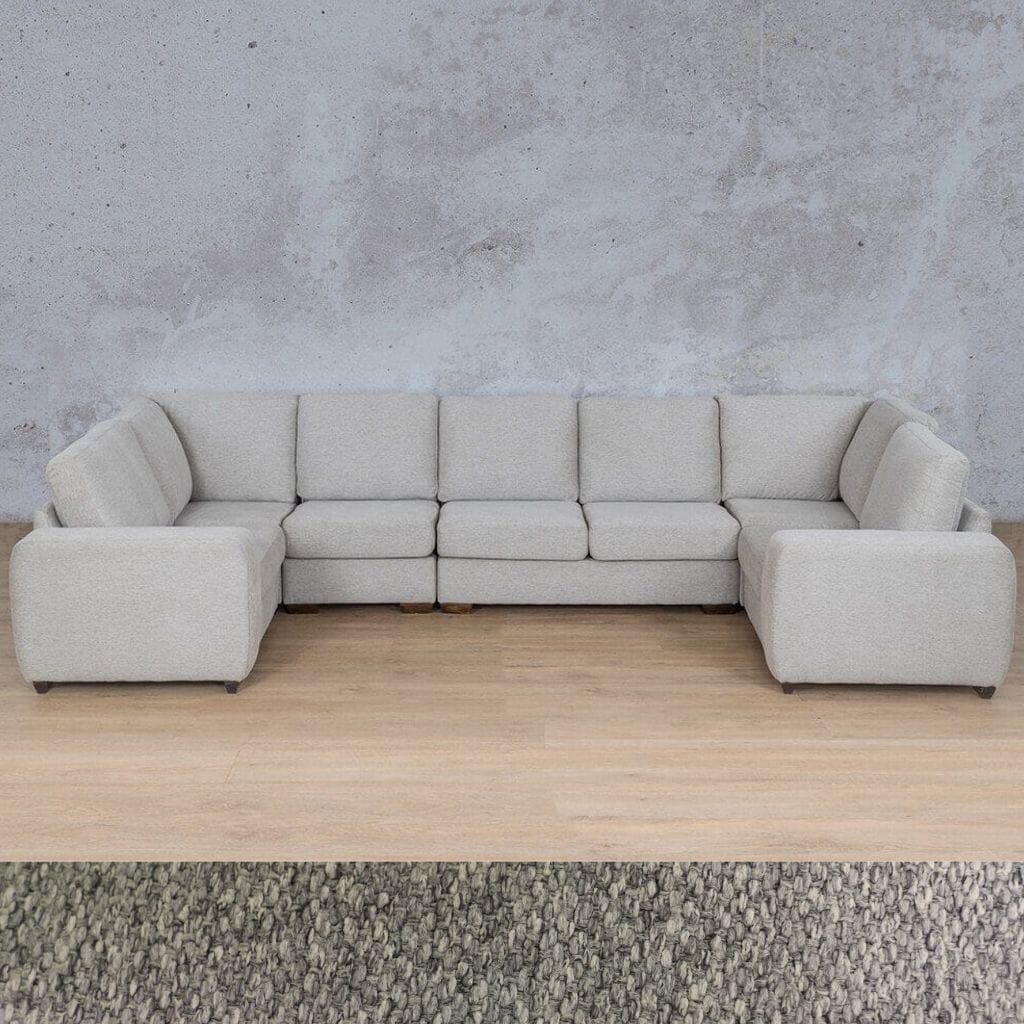 Stanford Fabric Modular U-Sofa Fabric Sofa Leather Gallery Kenya Grey