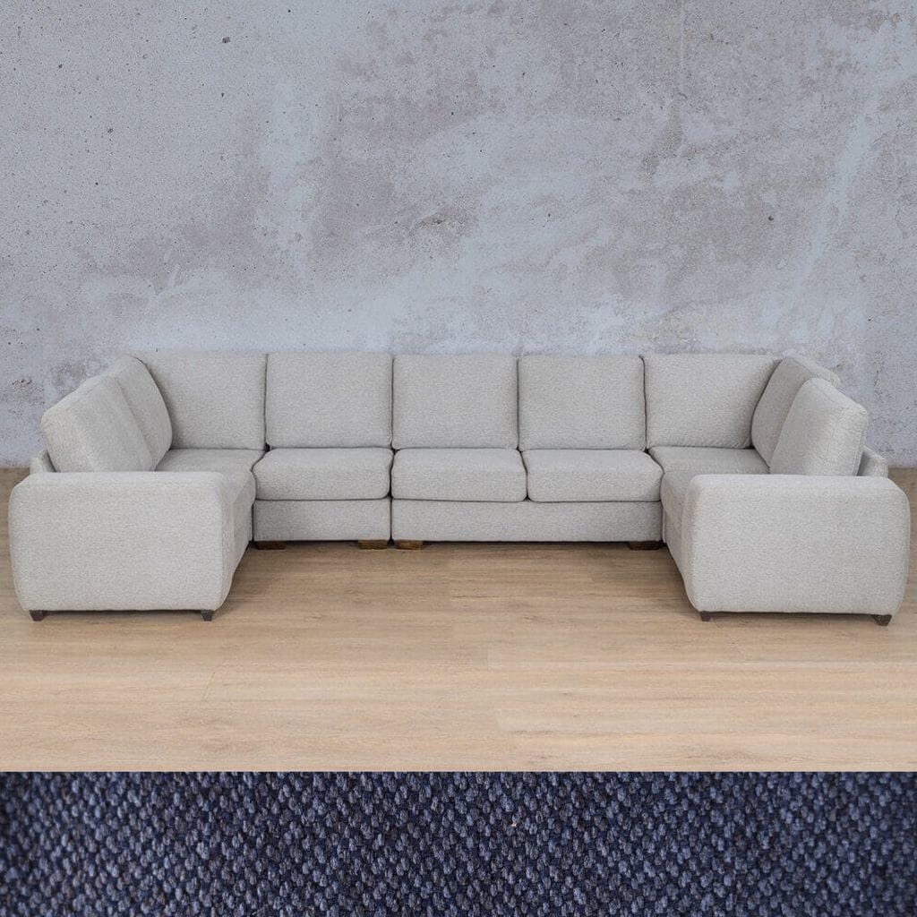 Stanford Fabric Modular U-Sofa Fabric Sofa Leather Gallery Kenya Navy Blue